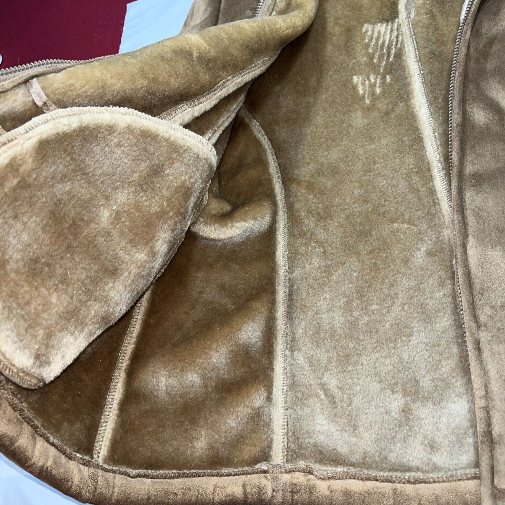Esprit VINTAGE Esprit Coat Parka Casual Womens Tan Faux Fur SUEDE Hooded Zip Up Winter L Size L / US 10 / IT 46 - 5 Thumbnail