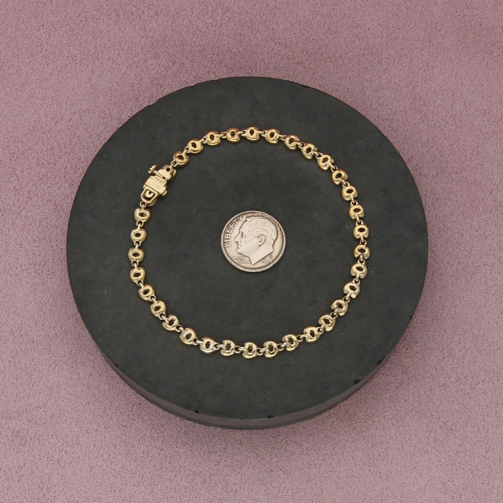 Sterling Silver sterling silver gold plate diamond bracelet size 7.5in Size ONE SIZE - 2 Thumbnail
