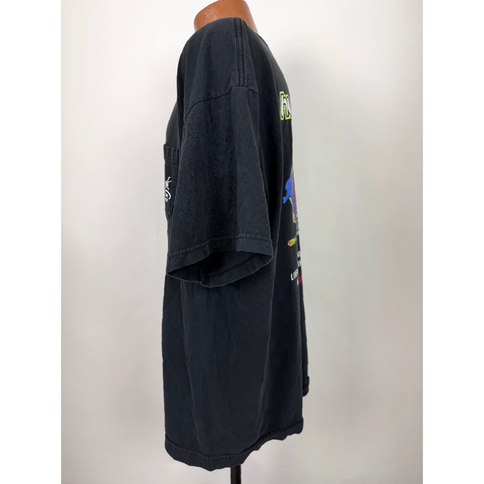Vintage Lineman Shirt Bayside T-Shirt 2XL Black Cotton Graphic Print Short Sleeve Crew Neck USA Size US XXL / EU 58 / 5 - 5 Thumbnail