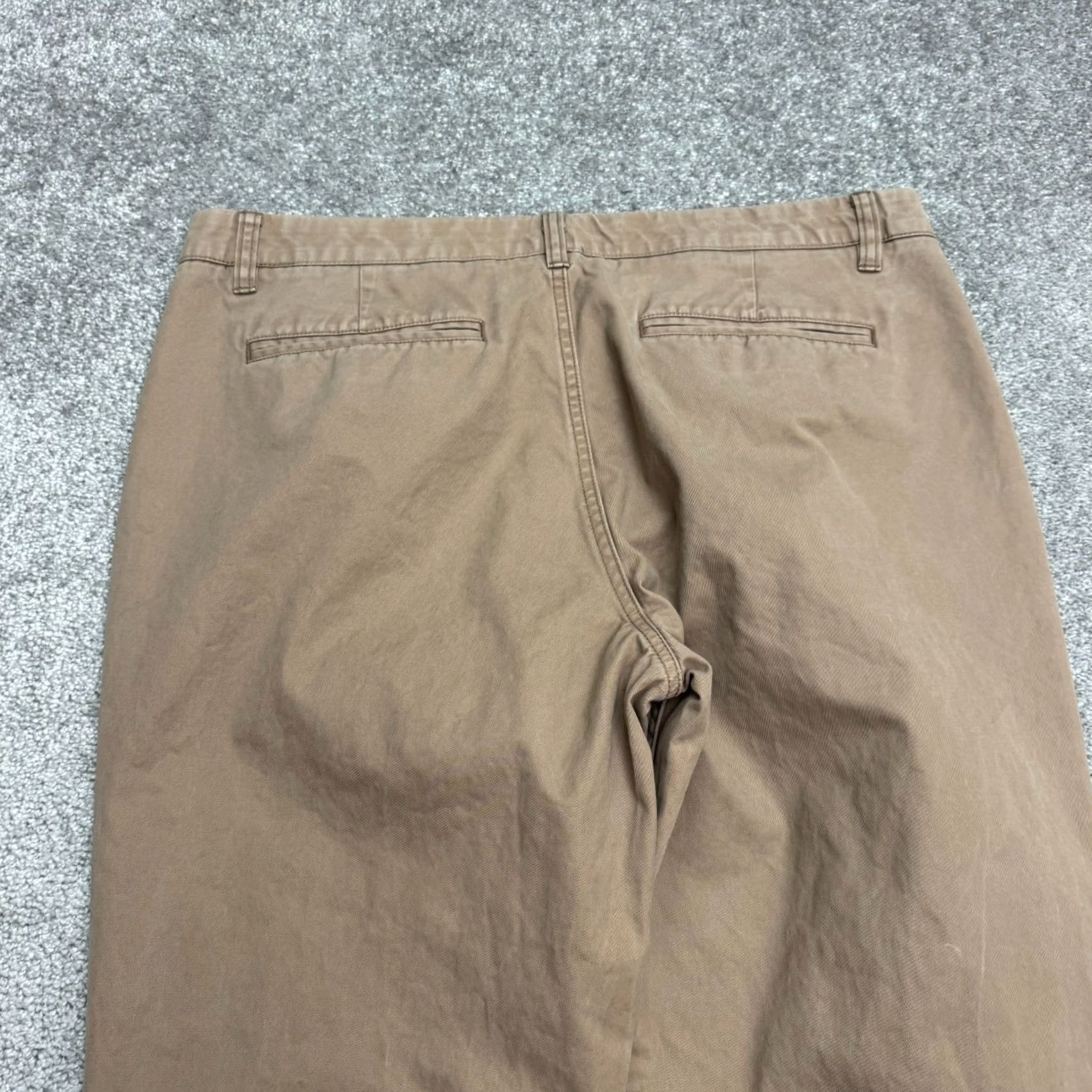 Bonobos Bonobos Straight Cotton Chino Pants Mens 35x32 Brown Washed Flat Front Casual Size US 35 - 5 Thumbnail