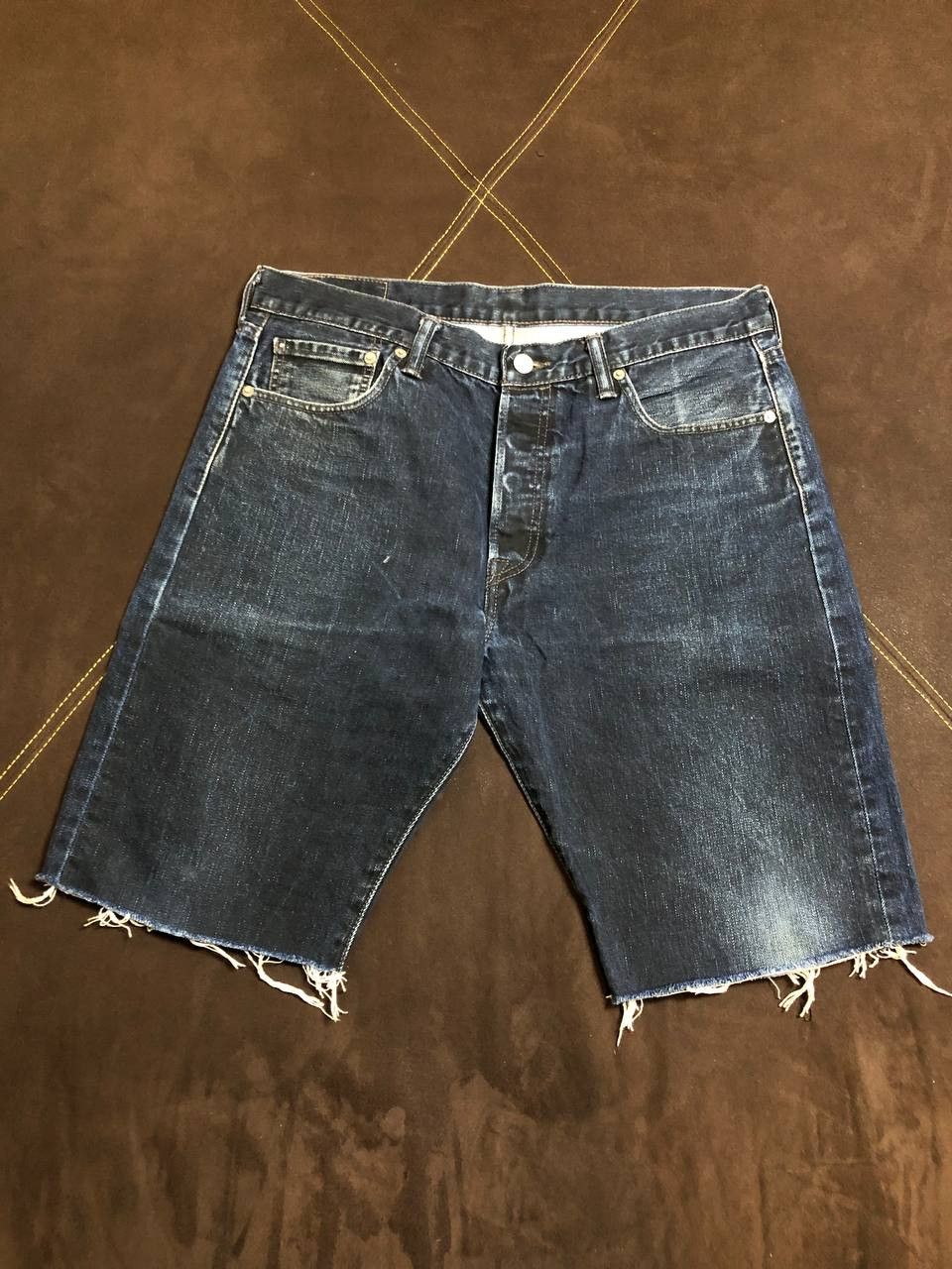 Levi's Vintage 501 Straight Leg Blue Denim Distressed shorts Size US 34 / EU 50 - 14 Thumbnail
