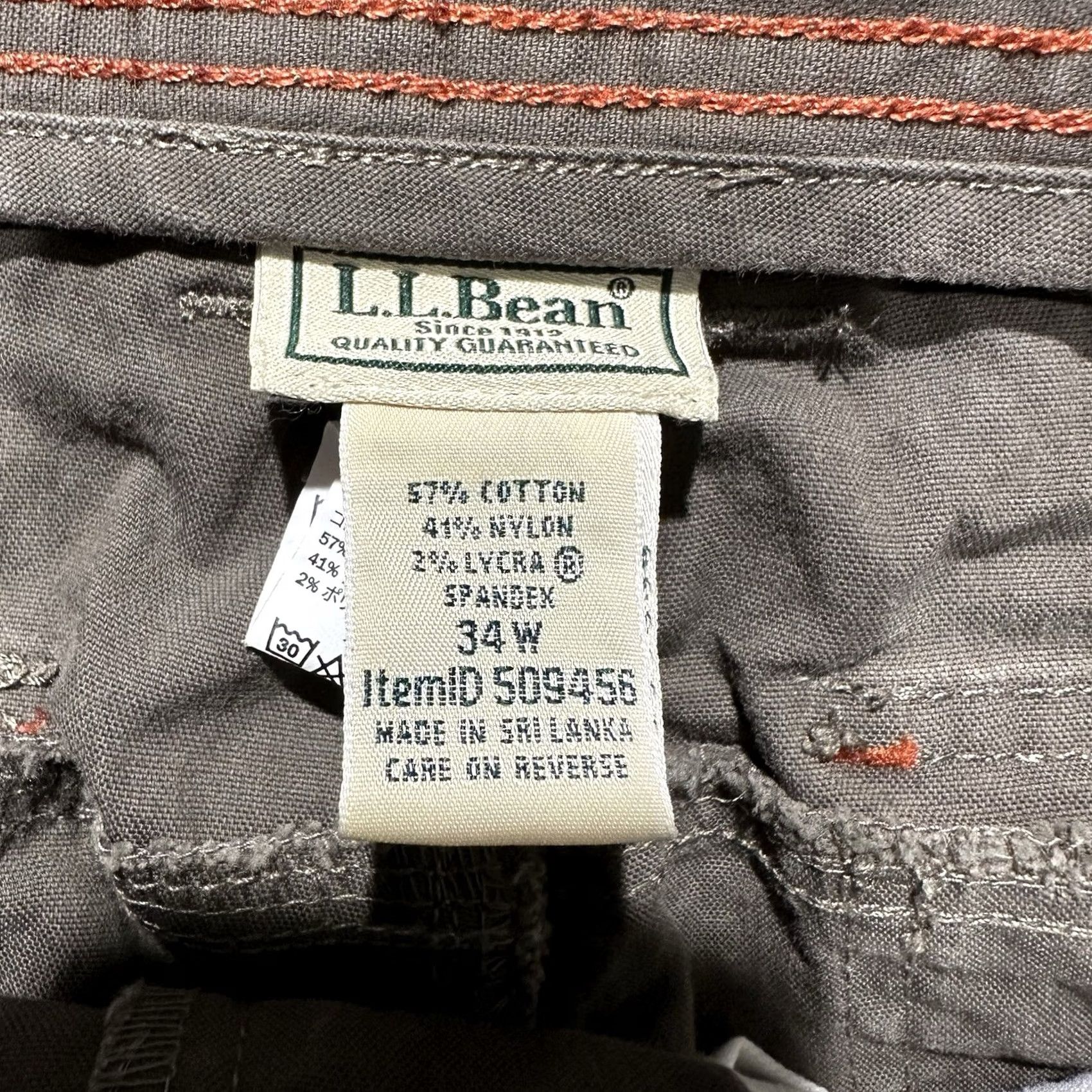 Vintage L.L. Bean Cresta Hiking Shorts Men 34 Brown Cargo Pockets 9" Inseam Canvas Cotton Nylon Outdoor Cargo Pocket Size US 32 / EU 48 - 3 Thumbnail