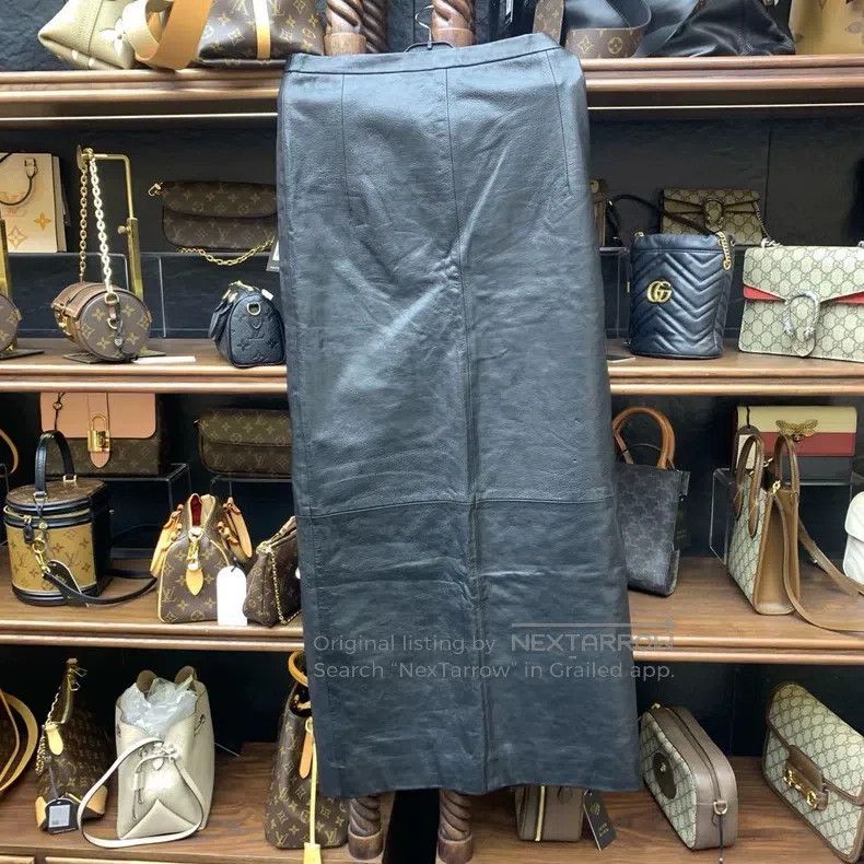 Balenciaga Balenciaga Leather Skirt Size 33" - 2 Thumbnail