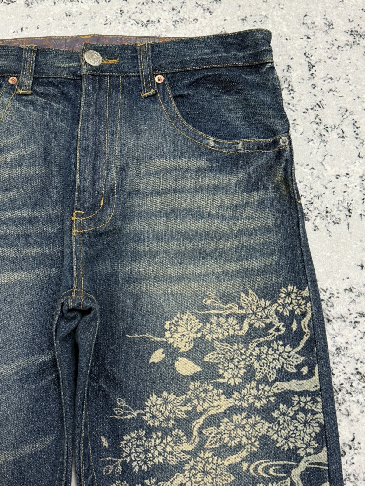Karakuri Tamashii Karakuri Tamashii Koi Fish Printed Denim Jeans Sukajan Style Size US 32 / EU 48 - 5 Thumbnail