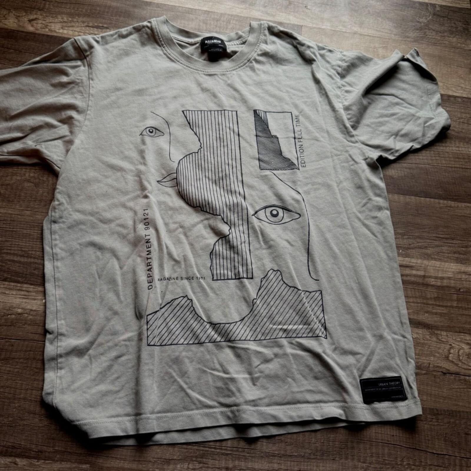 Pull & Bear Pull&Bear Urban Theory Graphic T-Shirt Grey Size US S / EU 44-46 / 1 - 1 Thumbnail