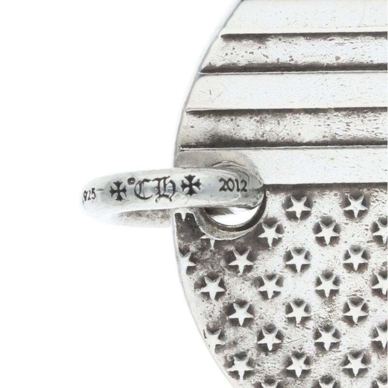 CHROME HEARTS HEROES PROJECT USA FLAG DOG TAG SILVER - tianchih.com