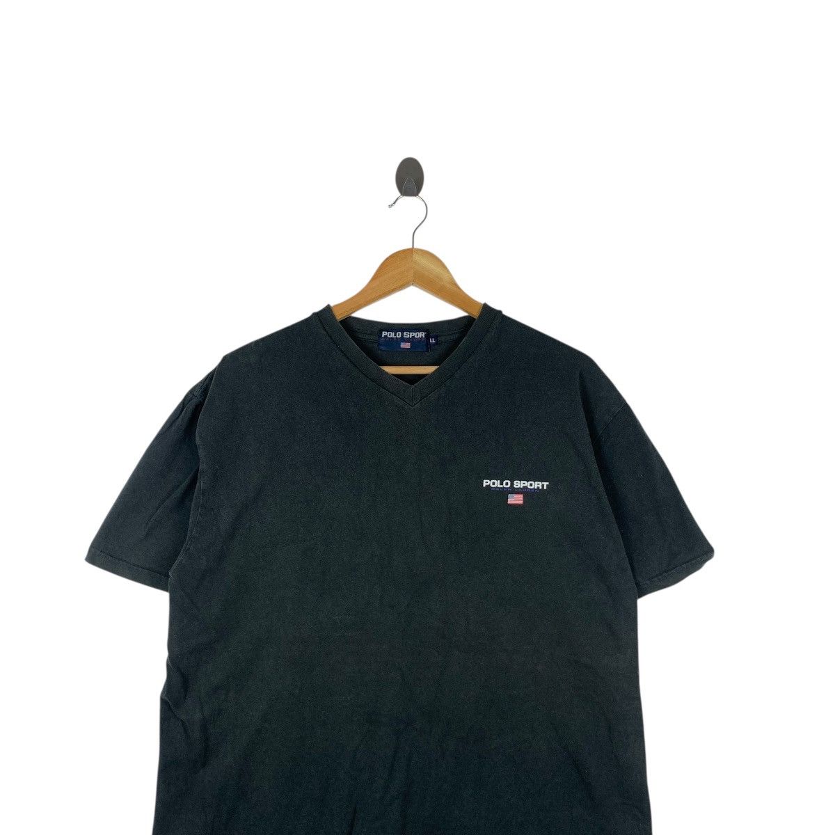 Vintage Vintage POLO SPORT RALPH LAUREN USA Flag Tee Shirt Top V Size US XL / EU 56 / 4 - 2 Thumbnail