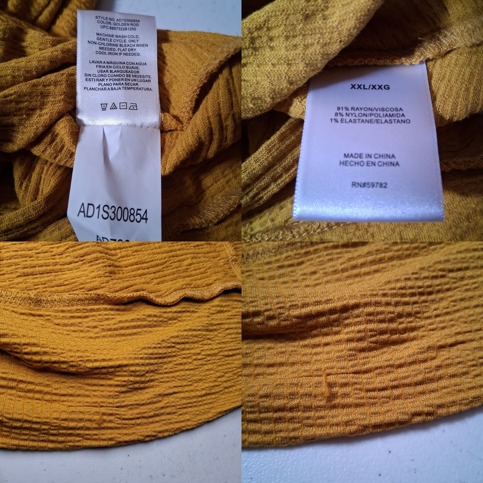 Adrianna Papell VINTAGE Adiranna Papell Tunic Shirt Women Plus Size 2XL Goldenrod Long Sleeve Stretch Size XXL / US 16-18 / IT 52-54 - 8 Thumbnail