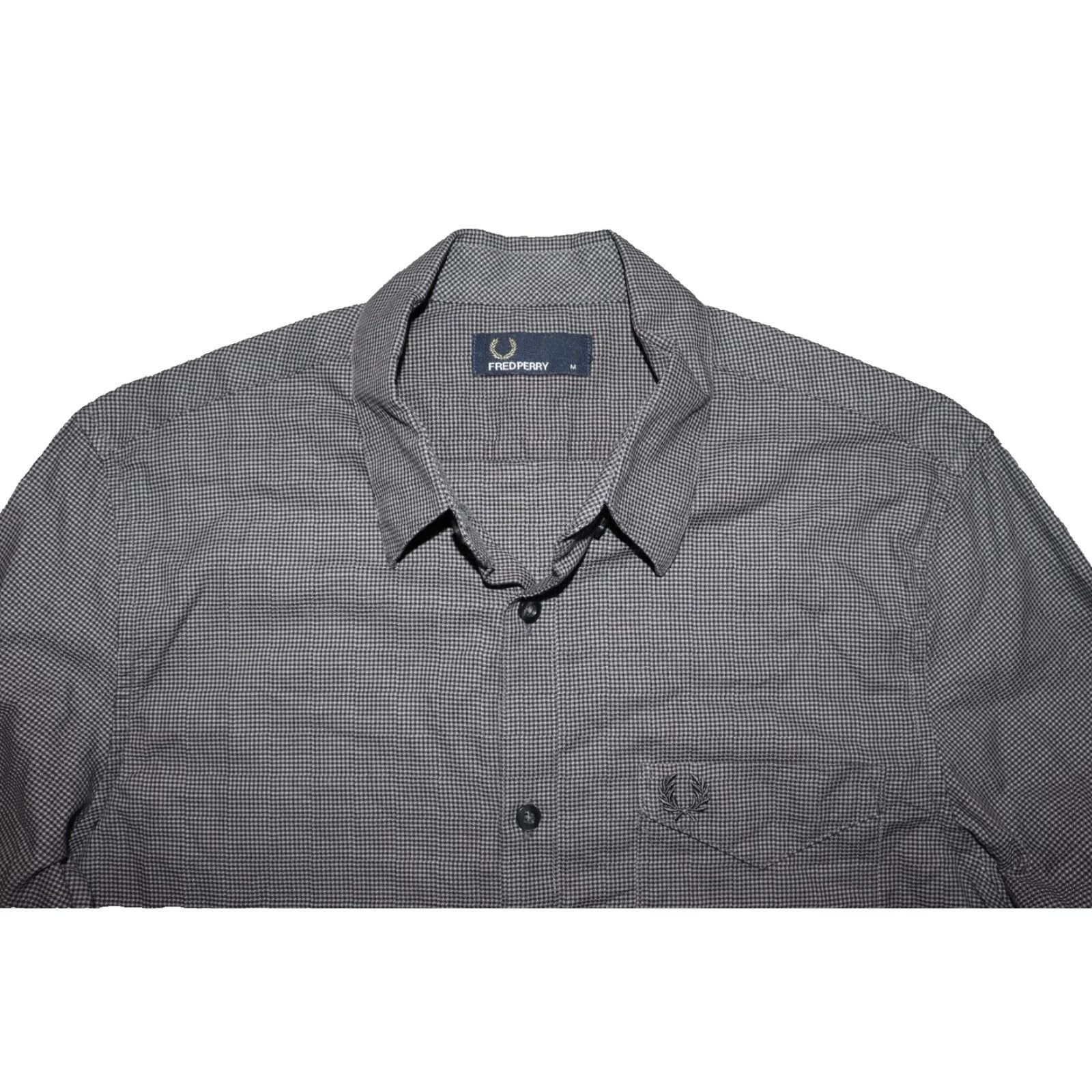 Fred Perry FRED PERRY SHIRT MEN'S M LONG SLEEVE CHECK BUTTON DOWN SHIRT M2570/102 GRAY Size US M / EU 48-50 / 2 - 2 Thumbnail