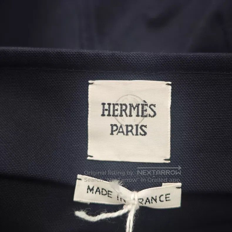 Hermes Hermes Dark blue metal leather decoration half skirt Size 42" / US 20 - 5 Thumbnail