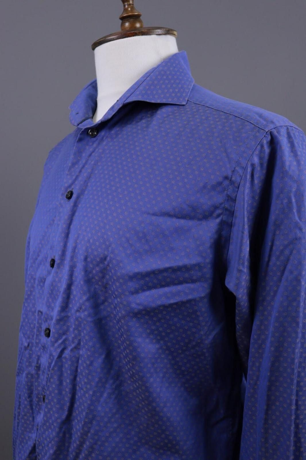 Eton Eton Slim Blue Floral Long Sleeve Button Down Shirt Size 44 Size US M / EU 48-50 / 2 - 7 Thumbnail