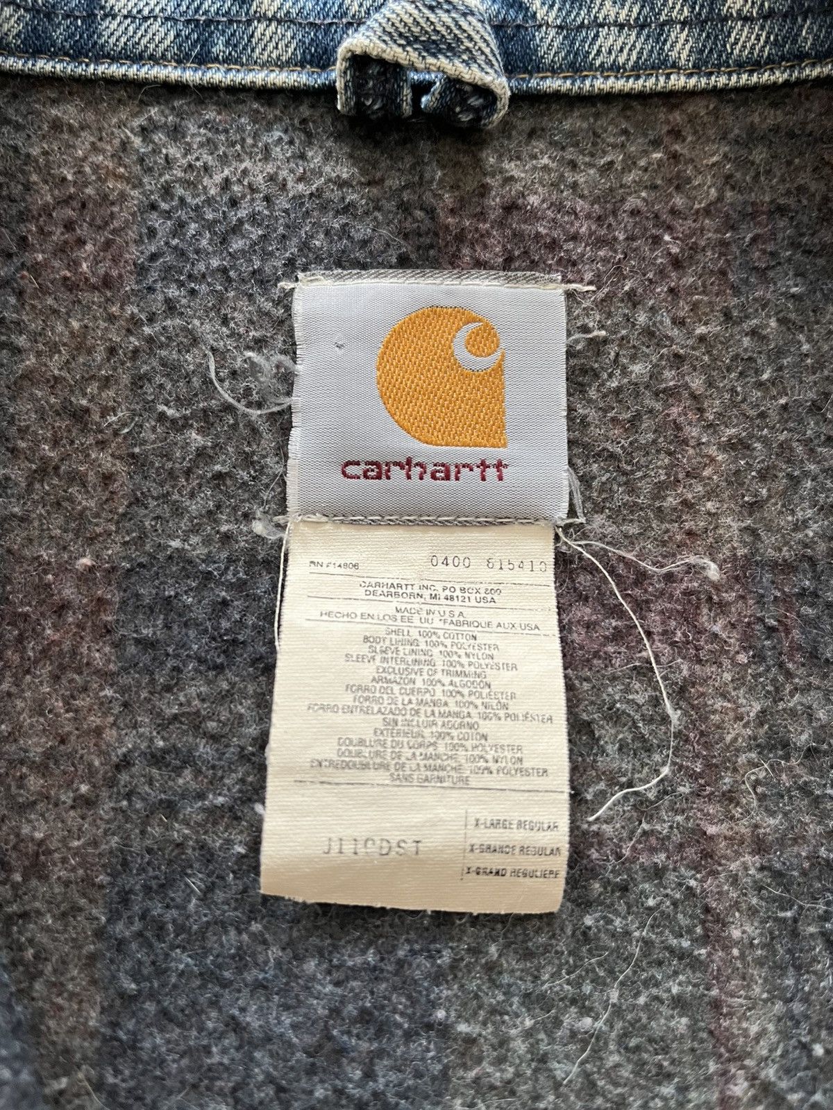 Carhartt Vintage Carhartt Detroit Jacket Light Wash Denim J110 DST Size US XL / EU 56 / 4 - 4 Thumbnail