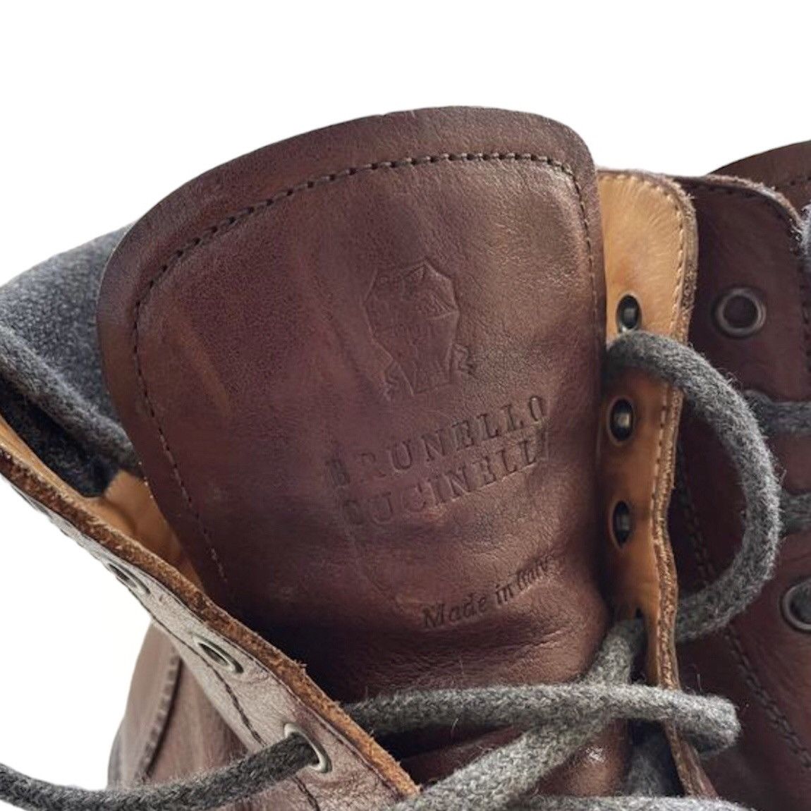 Brunello Cucinelli 🧿calfskin leather lace up boots brown Size US 9.5 / EU 42-43 - 2 Thumbnail