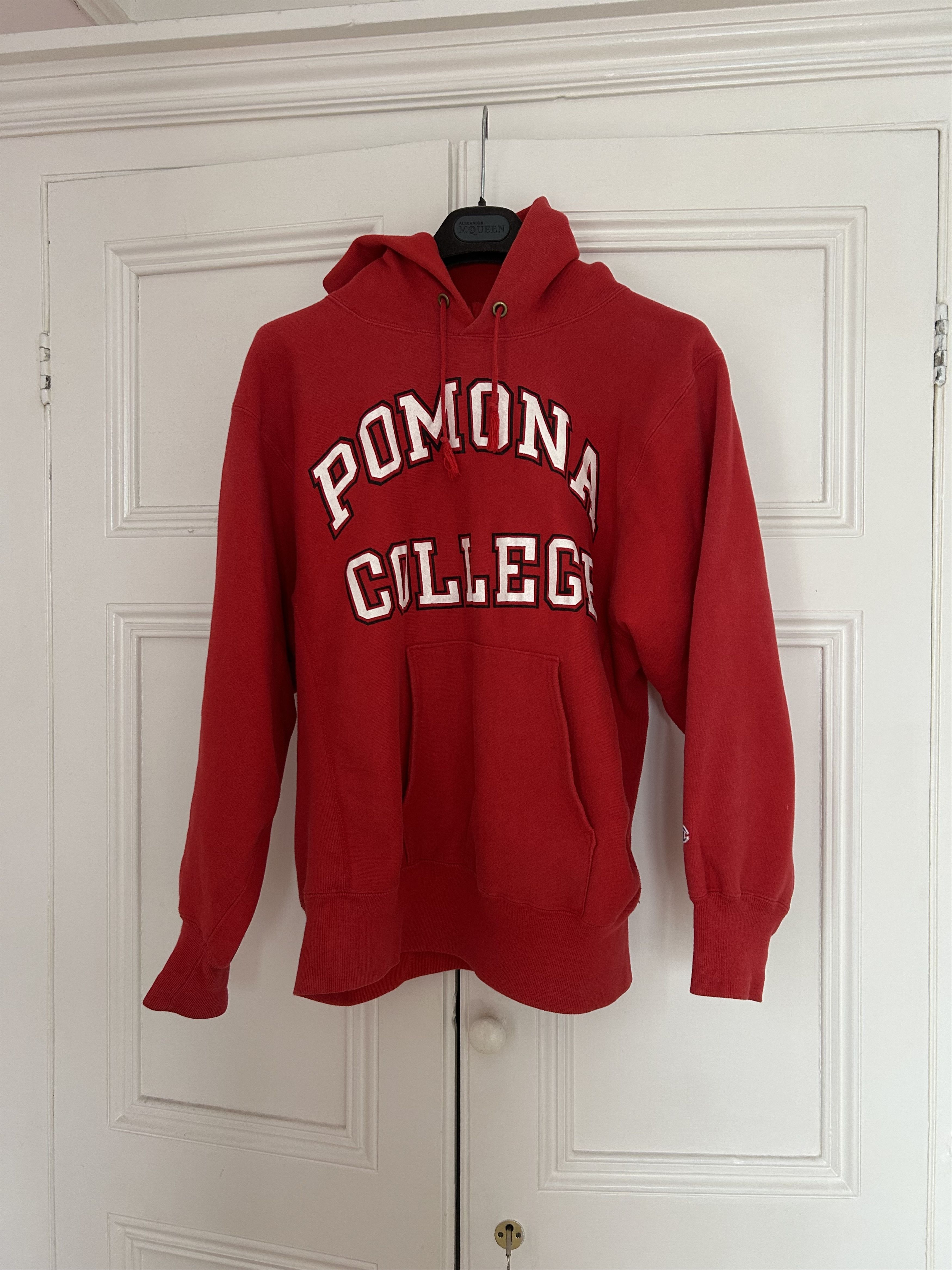 Vintage 80s Champion College Reverse Weave Hoodie Red USA L