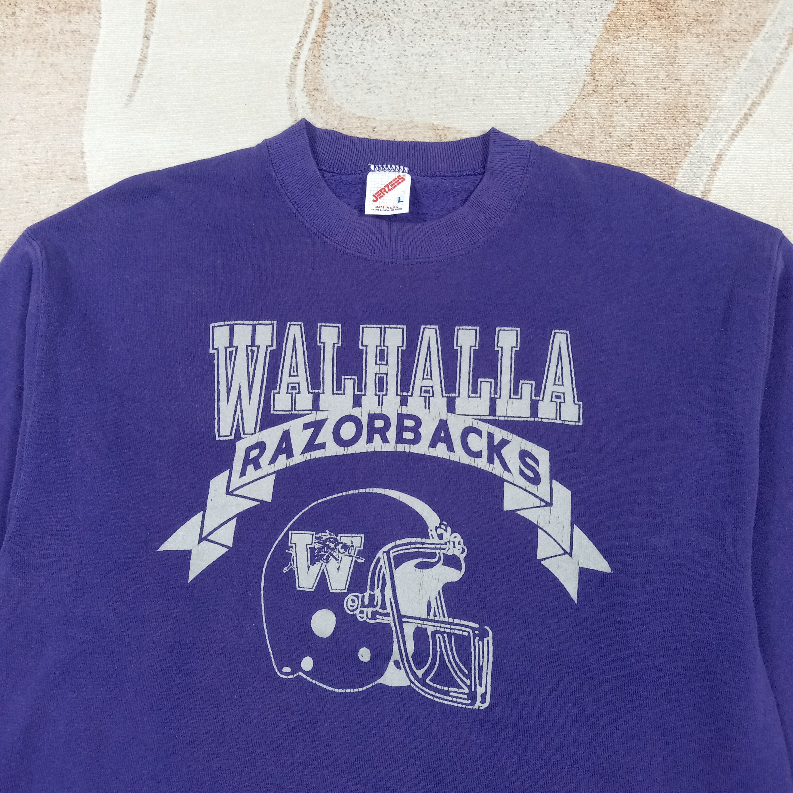 Vintage 90s Walhalla Razorbacks American Football Sweatshirt C286N27 Size US M / EU 48-50 / 2 - 2 Thumbnail