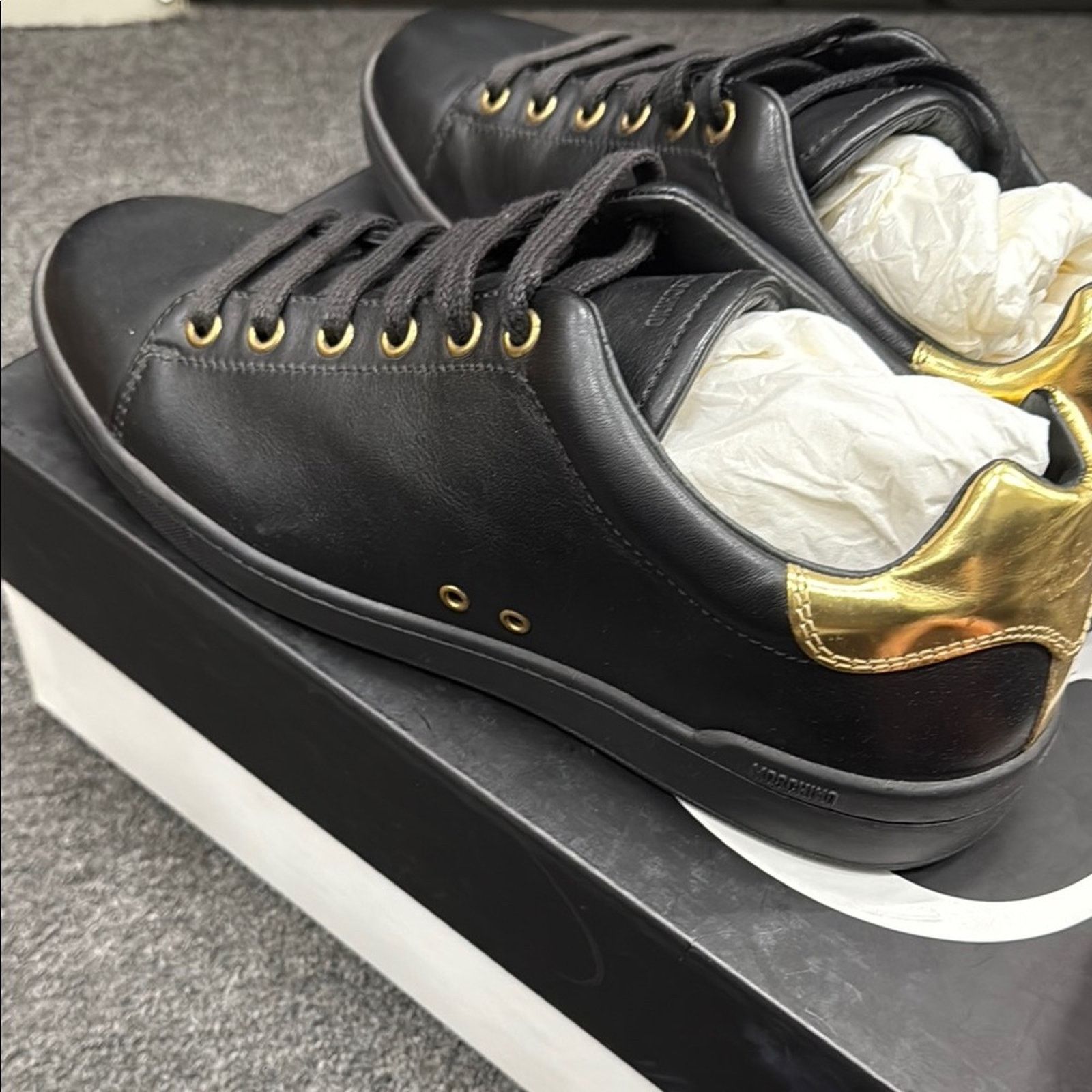 Moschino NWT Moschino Men's Black and Gold Sneakers Size 7 EU 40 Size US 7 / EU 40 - 6 Thumbnail