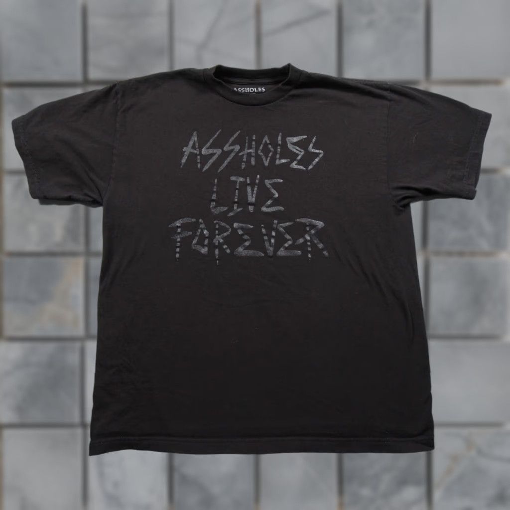 Olive Assholes*s Live Forever Shirt Mens XL Black Graphic Tee Streetwear Crewneck Shirt Size US XL / EU 56 / 4 - 1 Thumbnail