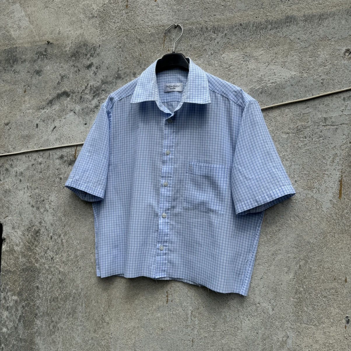 Yves Saint Laurent Yves Saint Laurent Boxy Cropped Checkered Shirt Avant Garde Size US M / EU 48-50 / 2 - 3 Thumbnail