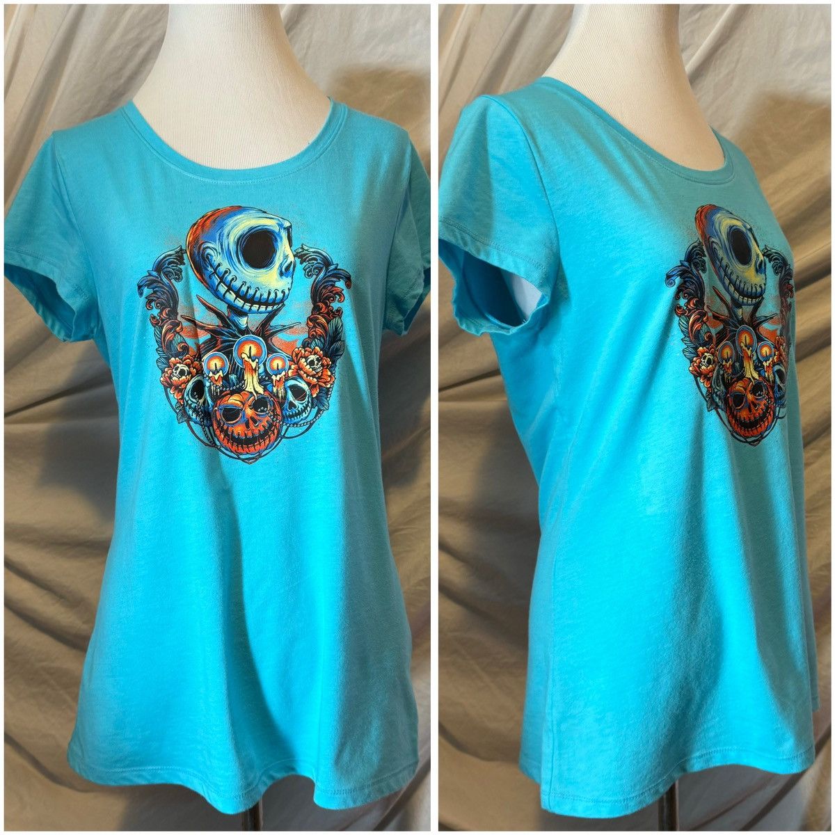 Vintage Nightmare Before Christmas, Custom, Retro Fitted Tee Size L / US 10 / IT 46 - 9 Thumbnail
