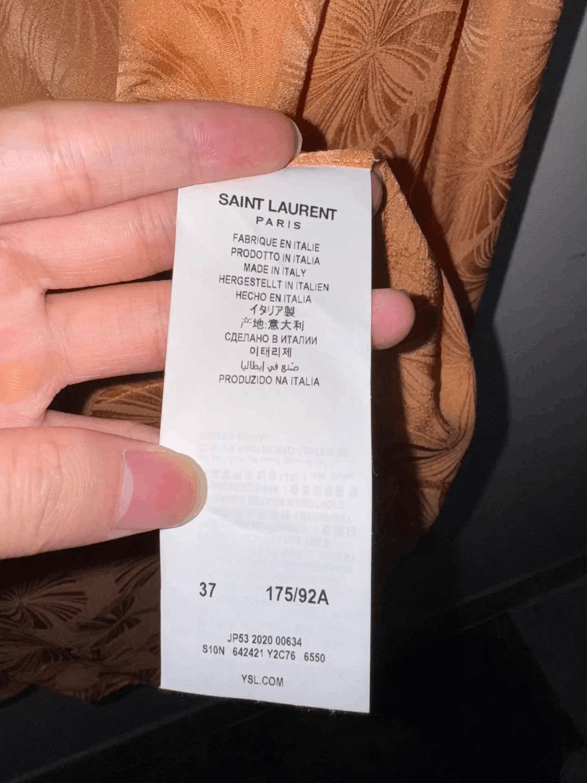 Sz 37 Saint Laurent Paris 20SS Flower Pattern Silk Shirt