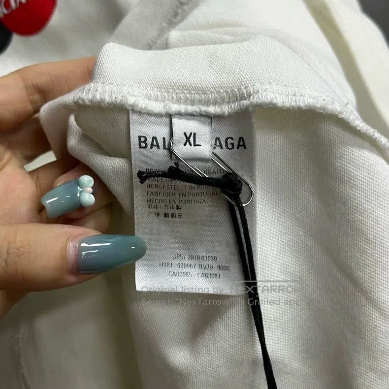 Balenciaga Balenciaga White chest Logo round neck casual short sleeve Size US XL / EU 56 / 4 - 4 Thumbnail