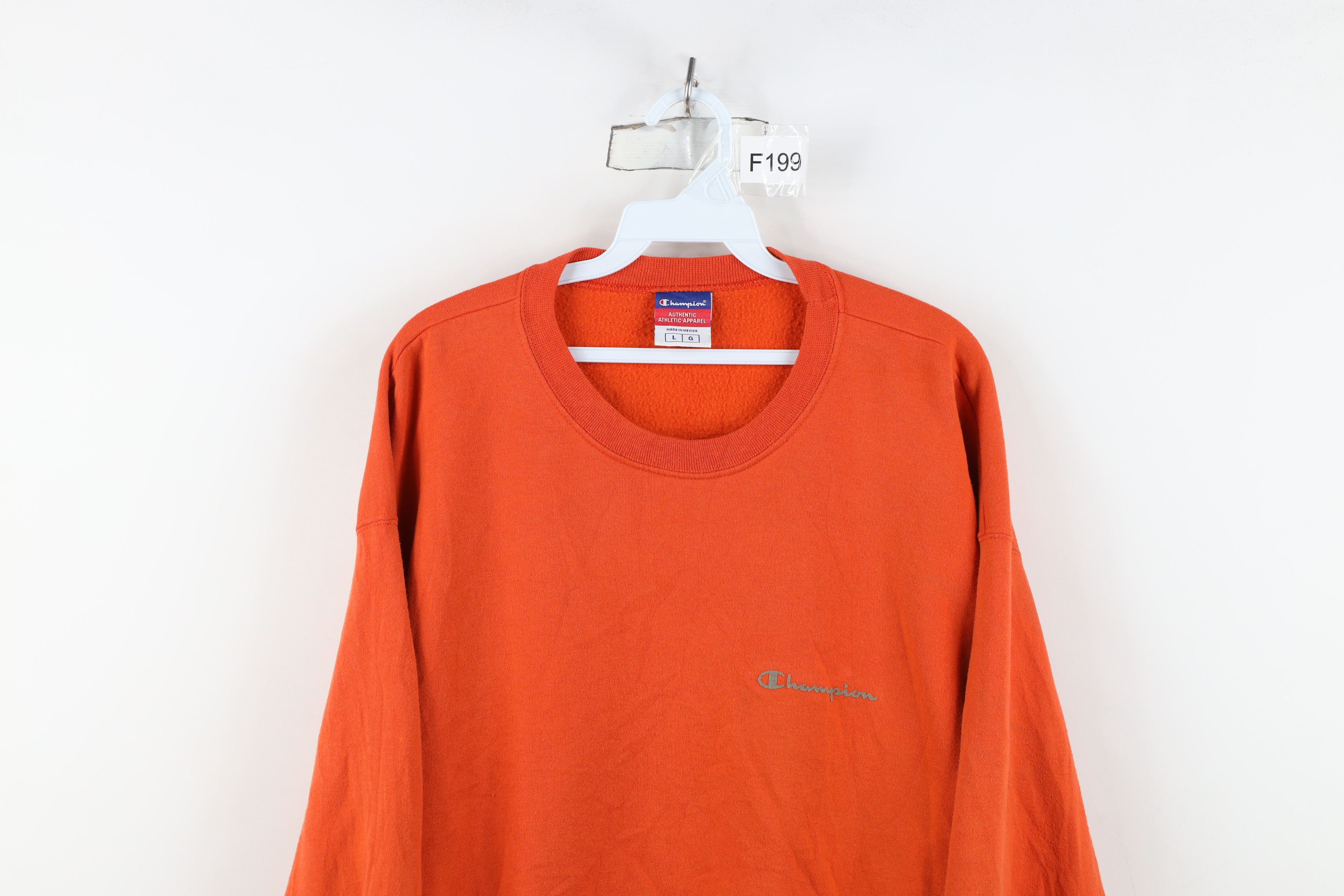 Champion Vintage 90s Champion Spell Out Crewneck Sweatshirt Orange Size US L / EU 52-54 / 3 - 2 Thumbnail
