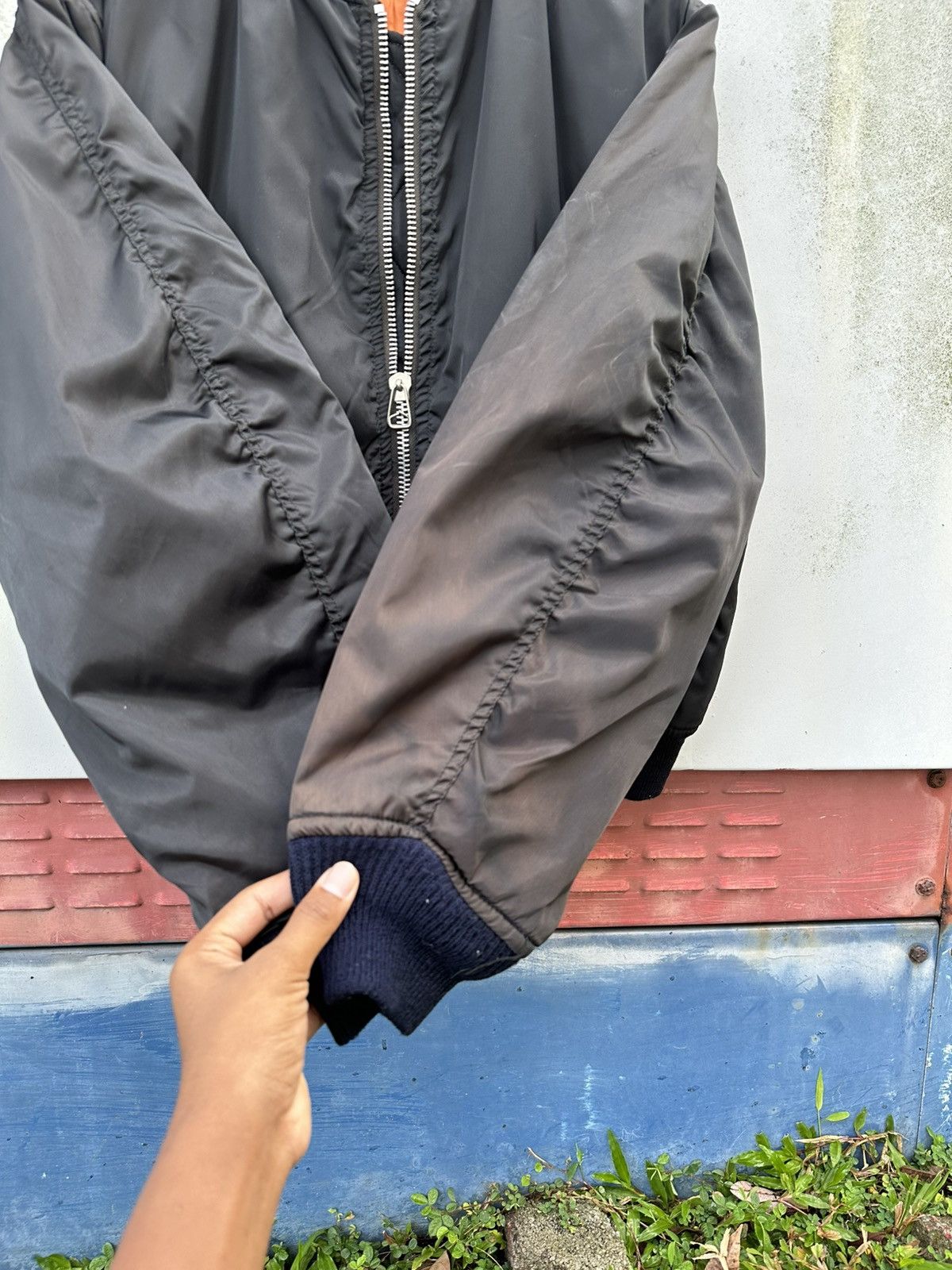 Vintage 🪖Vintage Sun Faded MA-1 Man Intermediate Bomber Jacket Size US L / EU 52-54 / 3 - 6 Thumbnail
