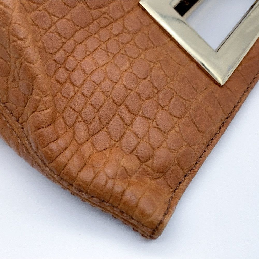 Michael Kors Michael Kors Tan Crocodile-Patterned Wristlet Size ONE SIZE - 6 Thumbnail