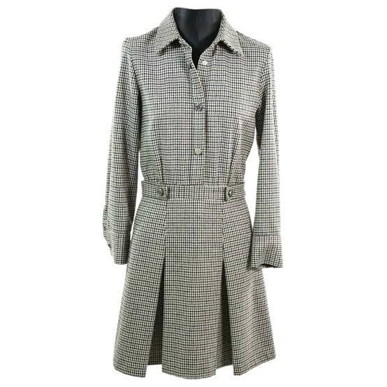 Maje MAJE - HOUNDSTOOTH WOOL MIDI DRESS Size XXS / US 00 / IT 34 - 1 Thumbnail