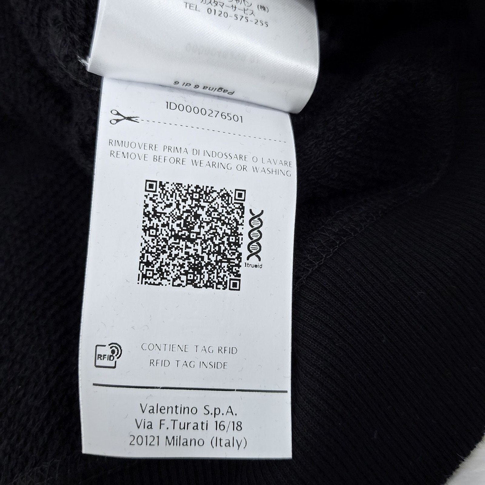Valentino Valentino VLTN Embossed Logo Hoodie Black Size L MSRP $1090 Size US L / EU 52-54 / 3 - 6 Thumbnail