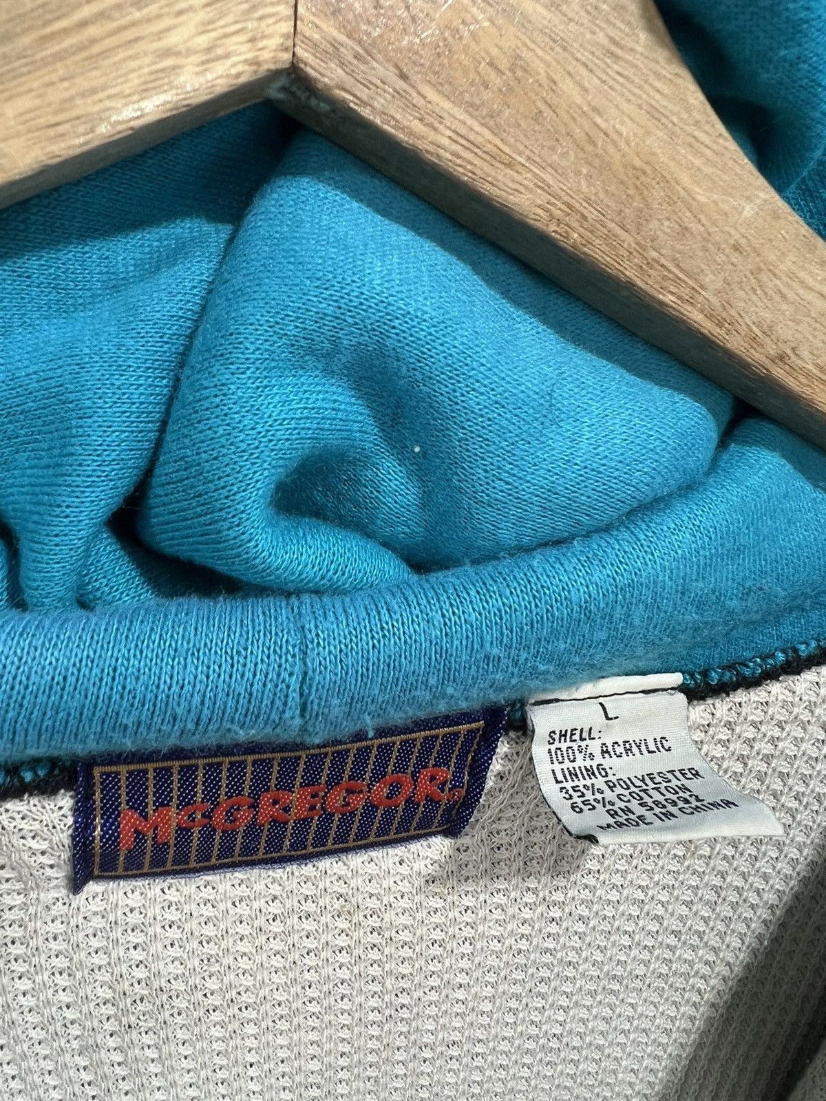 Vintage Vtg McGregor Hoodie Thermal Lined Sweater zip up two tone Size US L / EU 52-54 / 3 - 3 Thumbnail