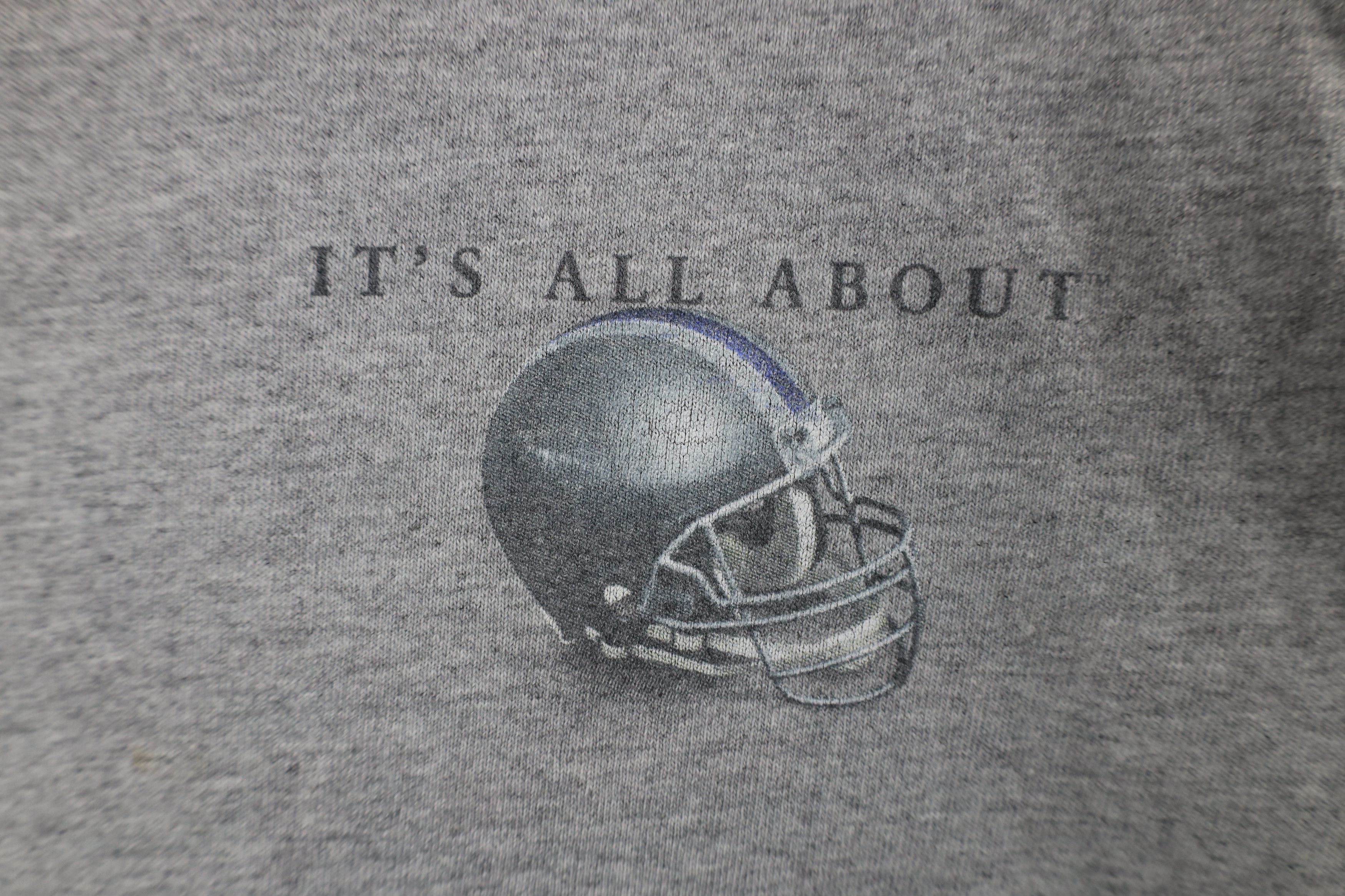 Vintage Vintage 90s Spell Out It's All About Football Sports T-Shirt Size US XL / EU 56 / 4 - 4 Thumbnail