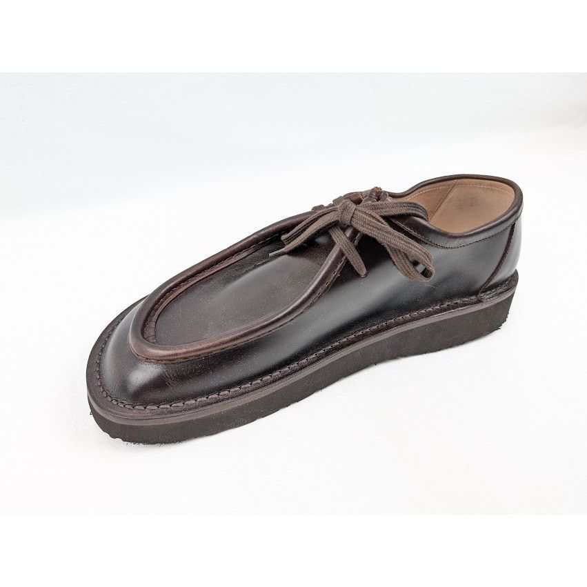 Loewe o1rshd1 Faro Moc-Toe Leather Derby Shoes in Dark Brown Size US 12 / EU 45 - 8 Thumbnail