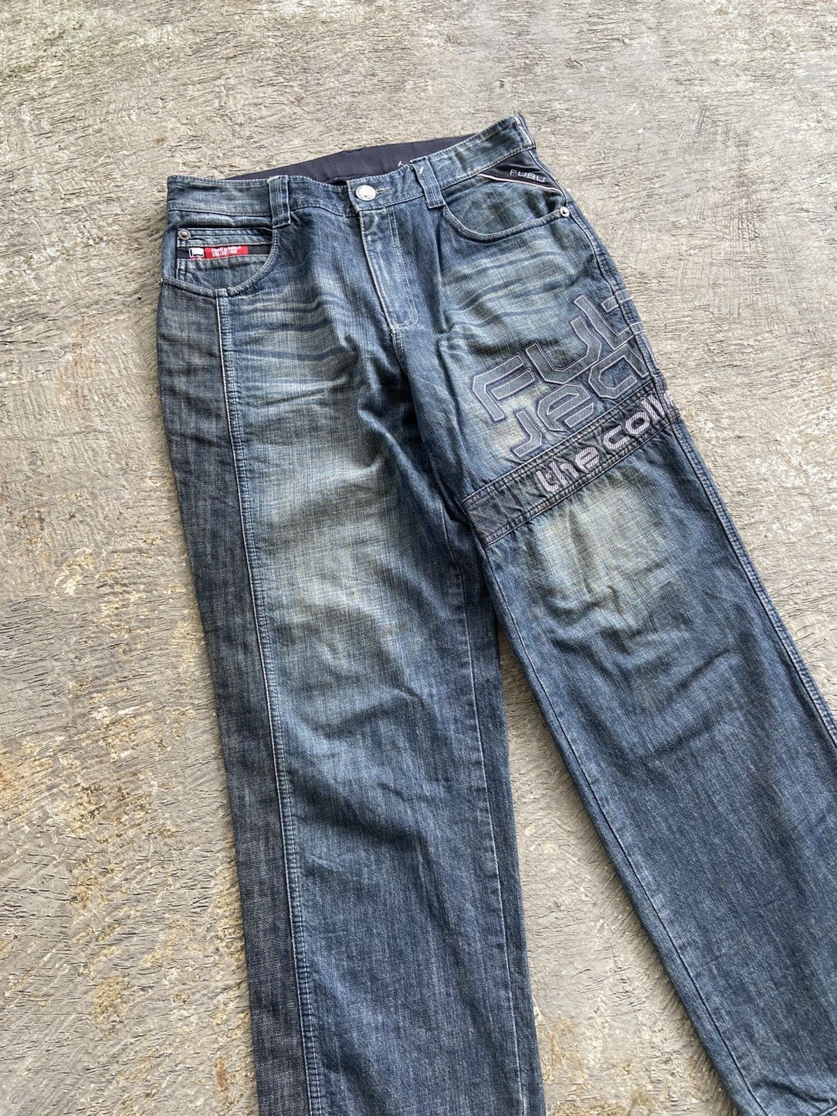 Fubu 1990s FUBU Collection - Hip Hop Ice Cube Style Denim Pants Size US 36 / EU 52 - 2 Thumbnail