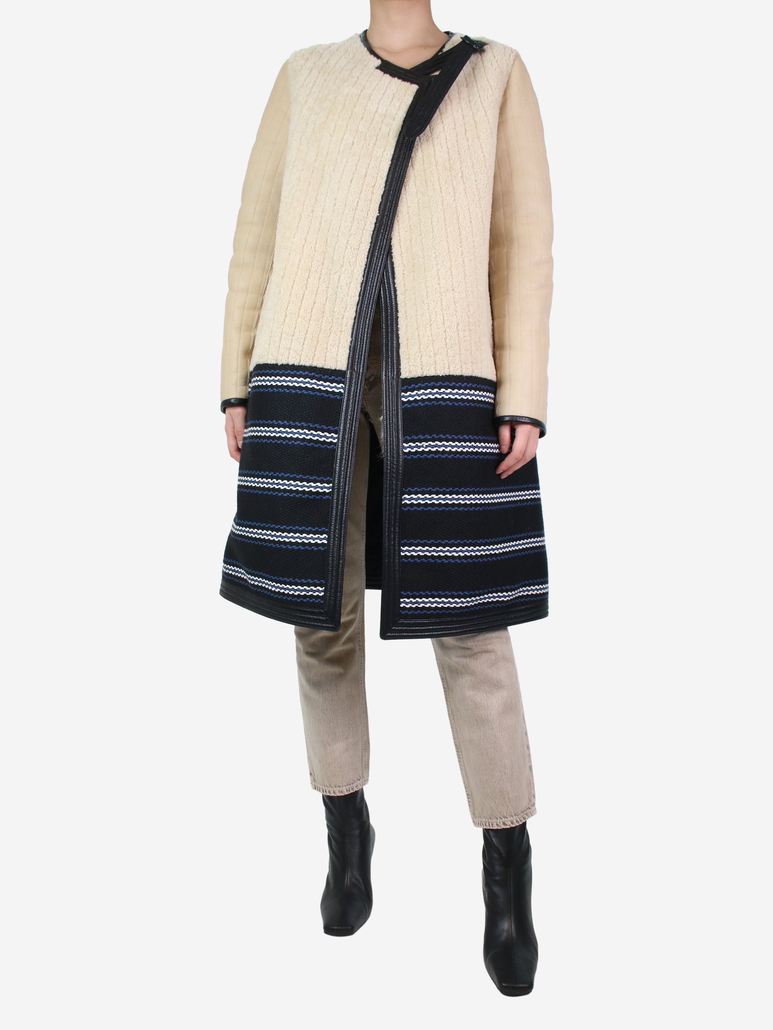 image of Chloe Beige Sheepskin Coat - Size Uk 10, Women's