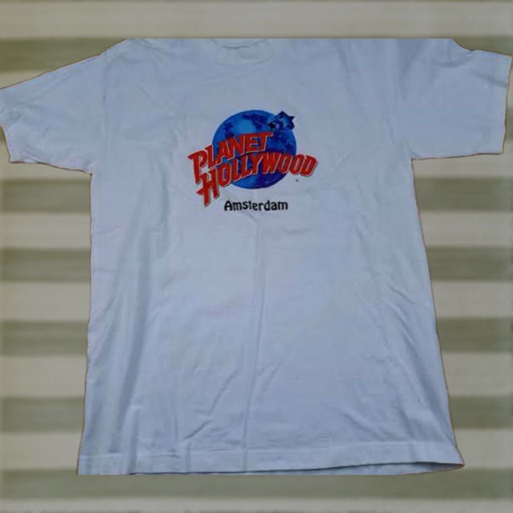 Planet Hollywood VINTAGE Planet Hollywood White T-Shirt L Men 1991 90s Short Sleeve Shirt Mens White 28in long 22in pit to pit Size US L / EU 52-54 / 3 - 1 Thumbnail
