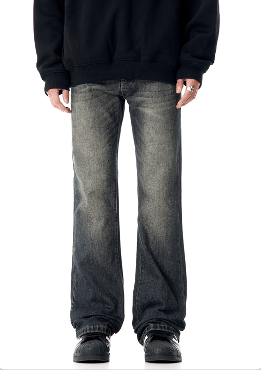 Japanese Brand × Jean Retro washed cracked straight casual versatile flared jeans Size US 32 / EU 48 - 1 Thumbnail