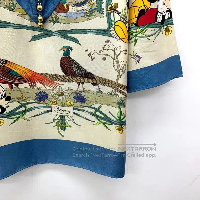 Gucci Gucci Multi-color flower and bird print mulberry silk lape Size XS / US 0-2 / IT 36-38 - 4 Thumbnail