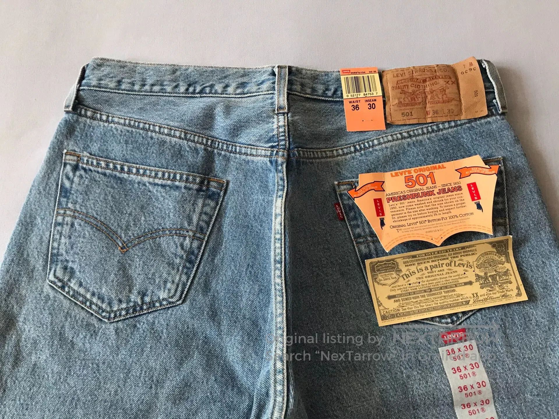 Levi's Levi's 501 Washed Blue Jeans W36L30. Size US 36 / EU 52 - 5 Thumbnail