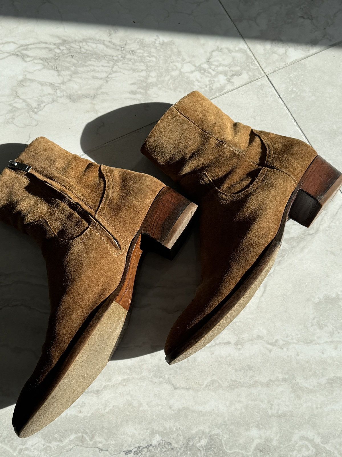 Saint Laurent Paris Classic Hedi Slimane Wyatt 40 Tobacco Suede Boots Size US 13 / EU 46 - 1 Thumbnail