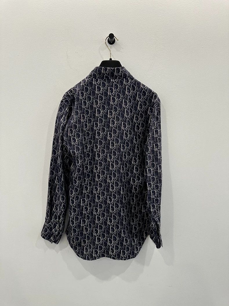 Dior Dior Size 37 Black men's shirt with full print logo 2501-Ne Size US XXS / EU 40 - 3 Thumbnail