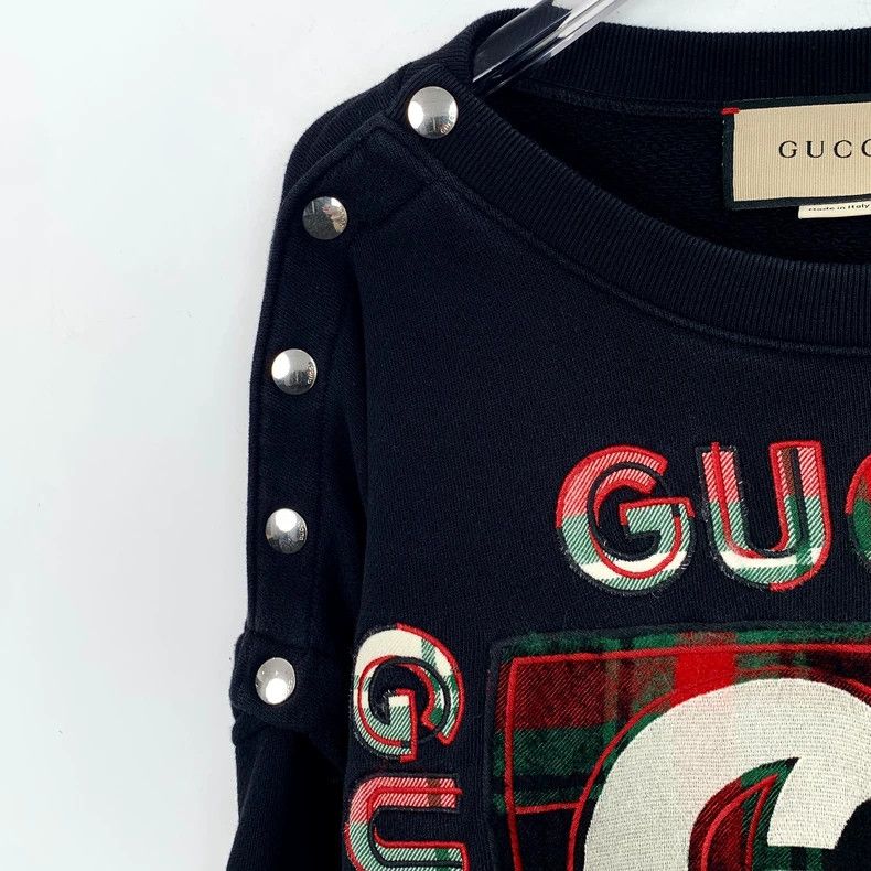 Gucci Gucci Black logo letter print cotton round-neck long-sleeve Size US S / EU 44-46 / 1 - 3 Thumbnail