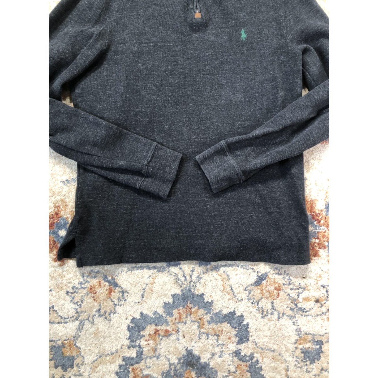 Polo Ralph Lauren Polo Ralph Lauren Sweater Mens Medium Gray Quarter Zip Mock Neck Pullover Knit Size US M / EU 48-50 / 2 - 5 Thumbnail