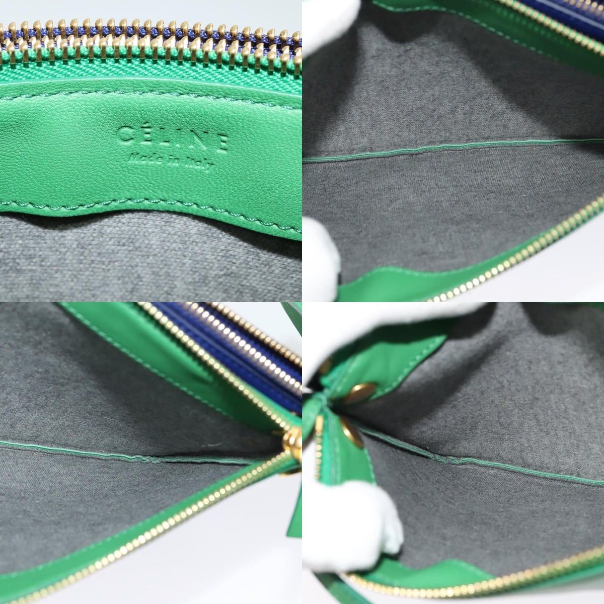 Celine CELINE Trio Shoulder Bag Leather Green Gold Size ONE SIZE - 12 Thumbnail