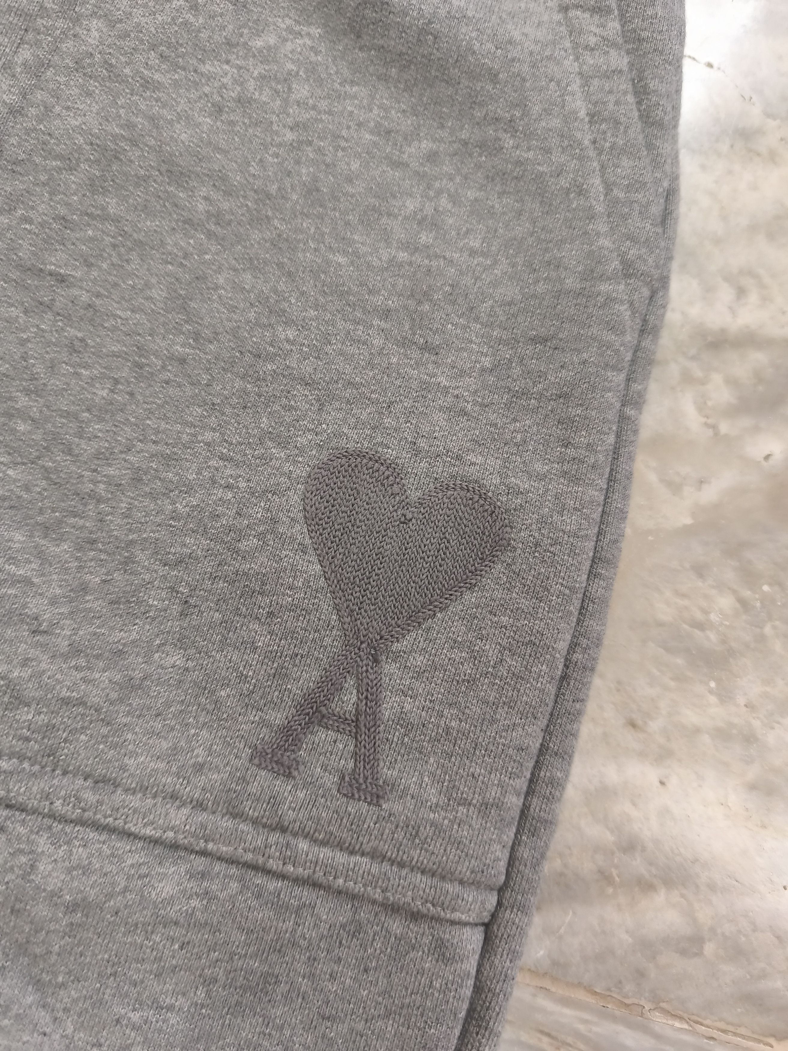 AMI AMI Army Heart Logo Track Pants Heather Gray Size 22" - 3 Thumbnail