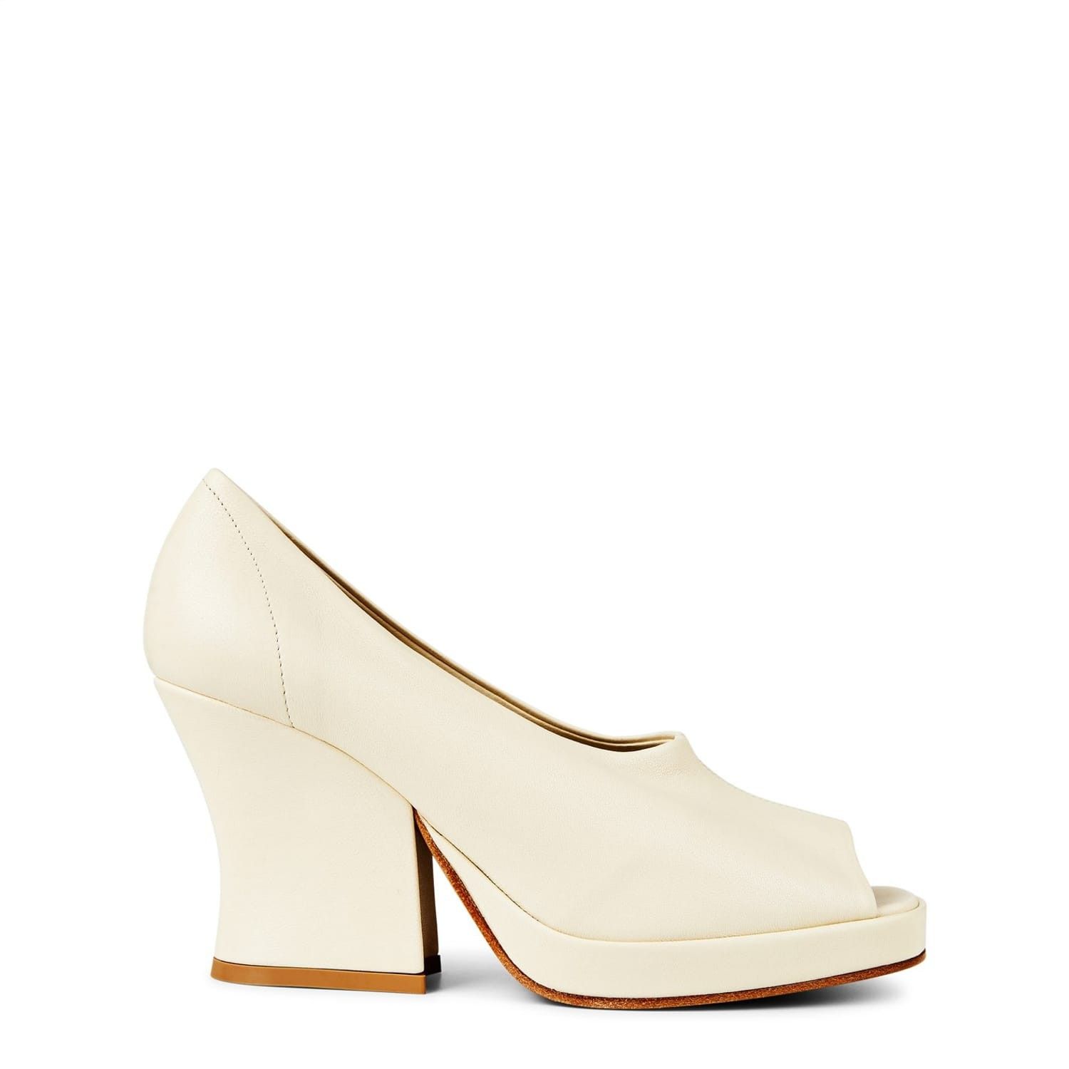 Bottega Veneta Bottega Veneta Stack Block Heel High Pumps in White Size US 4.5 / IT 34.5 - 1 Thumbnail