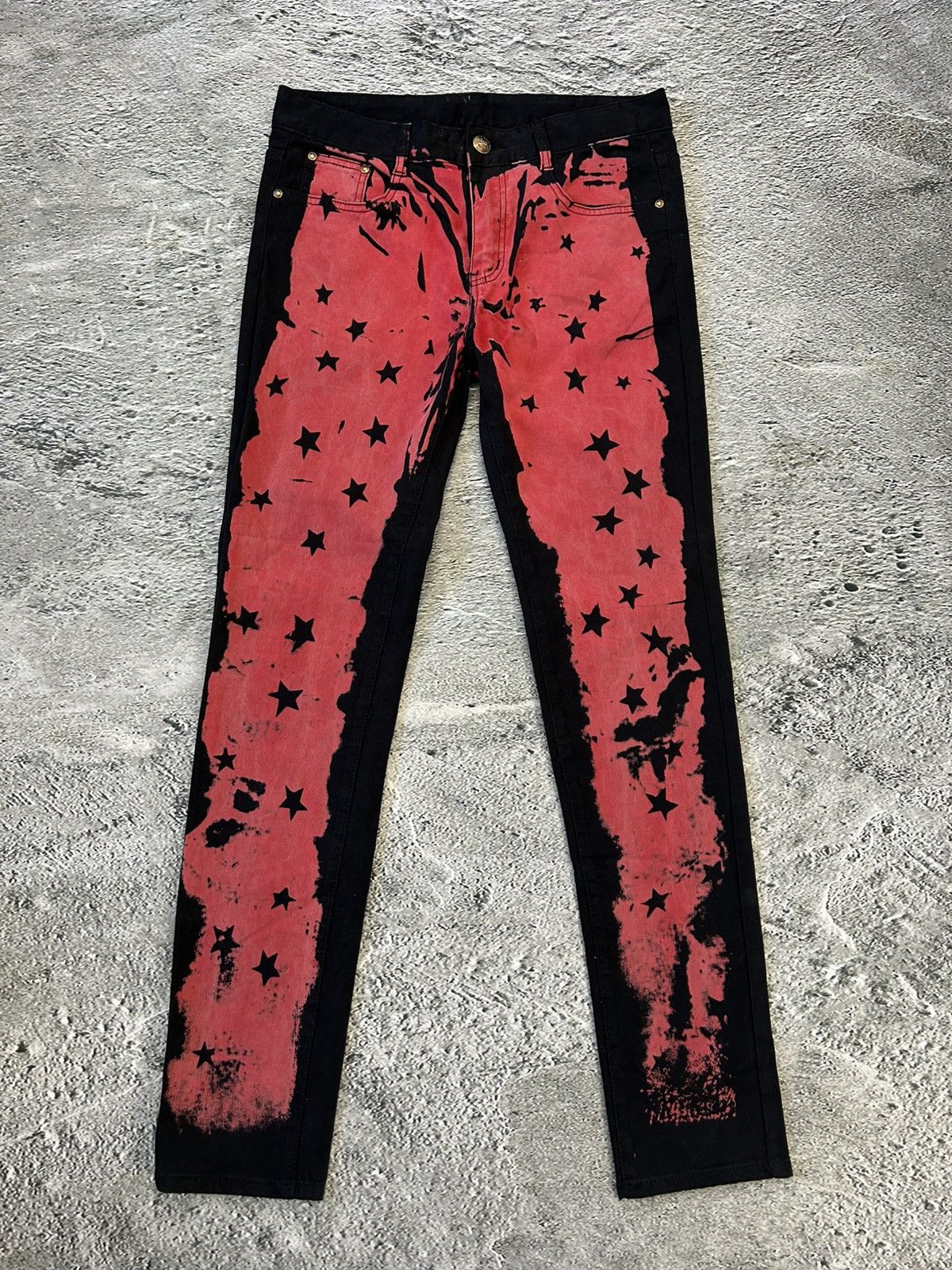 Other Y2K jeans black red slim stars Size US 30 / EU 46 - 1 Thumbnail