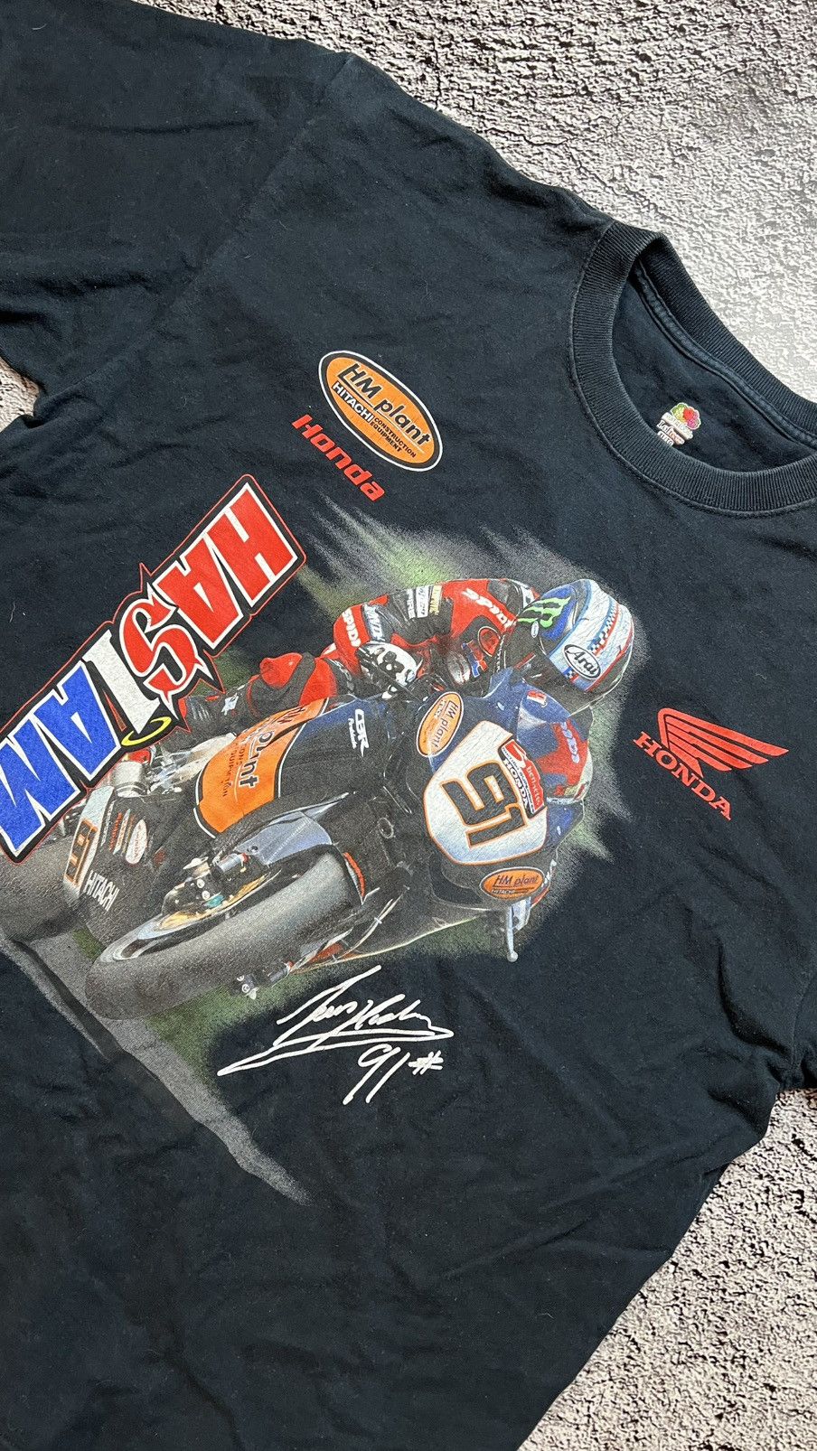 Fruit Of The Loom VTG 90’s Honda motosport Leon Haslam 91 vintage t shirt Size US XL / EU 56 / 4 - 3 Thumbnail