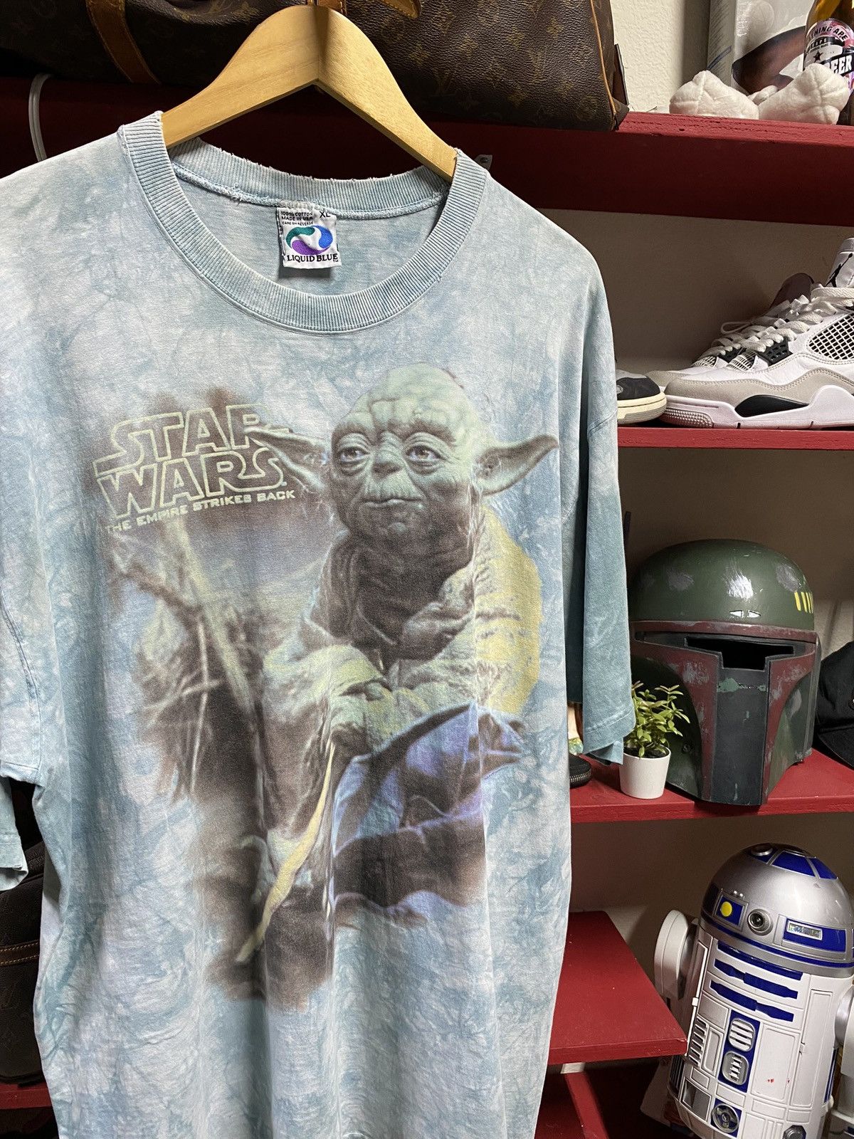 Liquid Blue Vintage 90’s Star Wars Yoda Liquid Blue Tiedye Tee Shirt 2XL Size US XXL / EU 58 / 5 - 2 Thumbnail