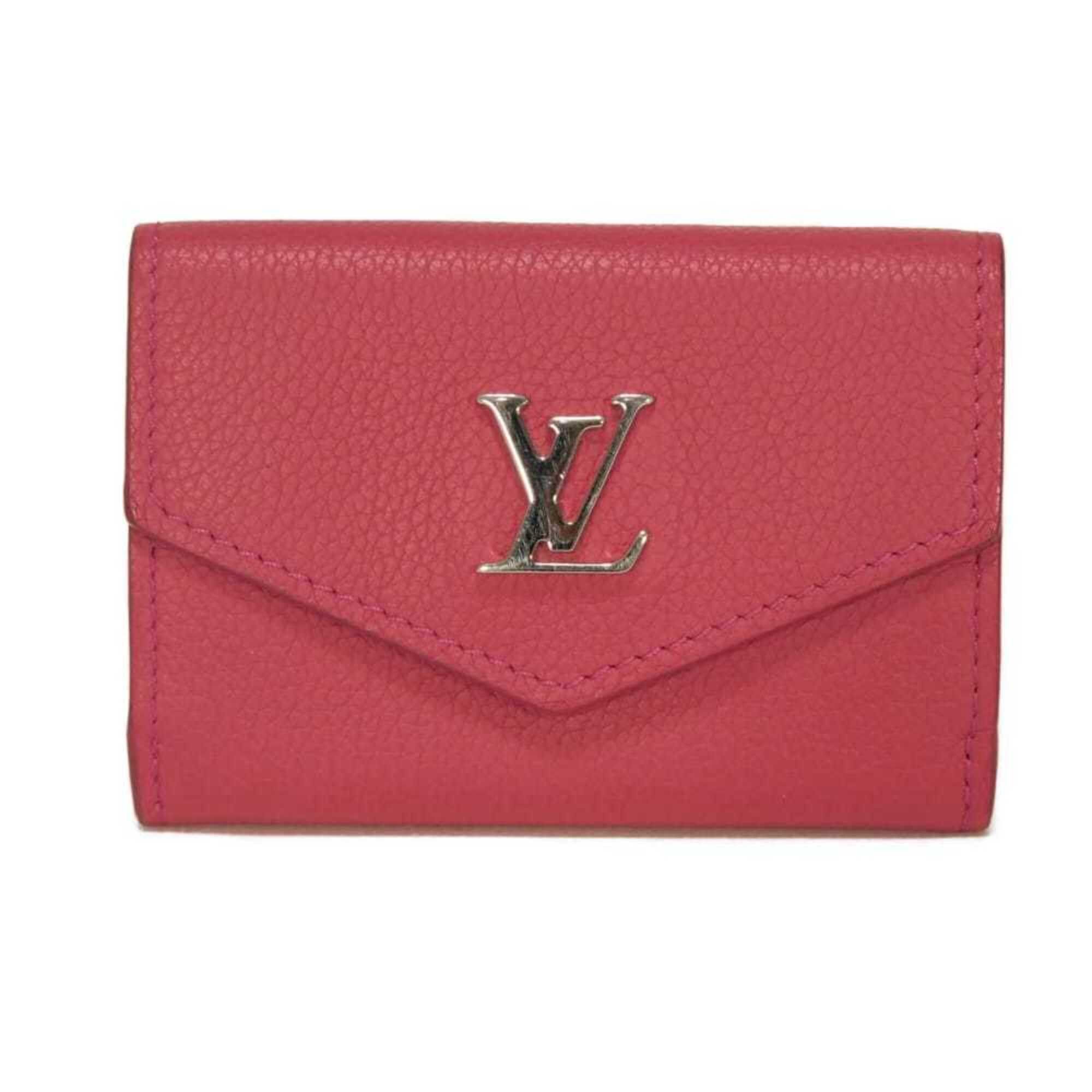 Louis Vuitton Louis Vuitton Portefeuille Lock Mini Tri-fold Wallet, Japan Limited Edition, Grain Calf Leather, Fuchsia Silver Pink Sky, M83039, Women's Size ONE SIZE - 1 Thumbnail